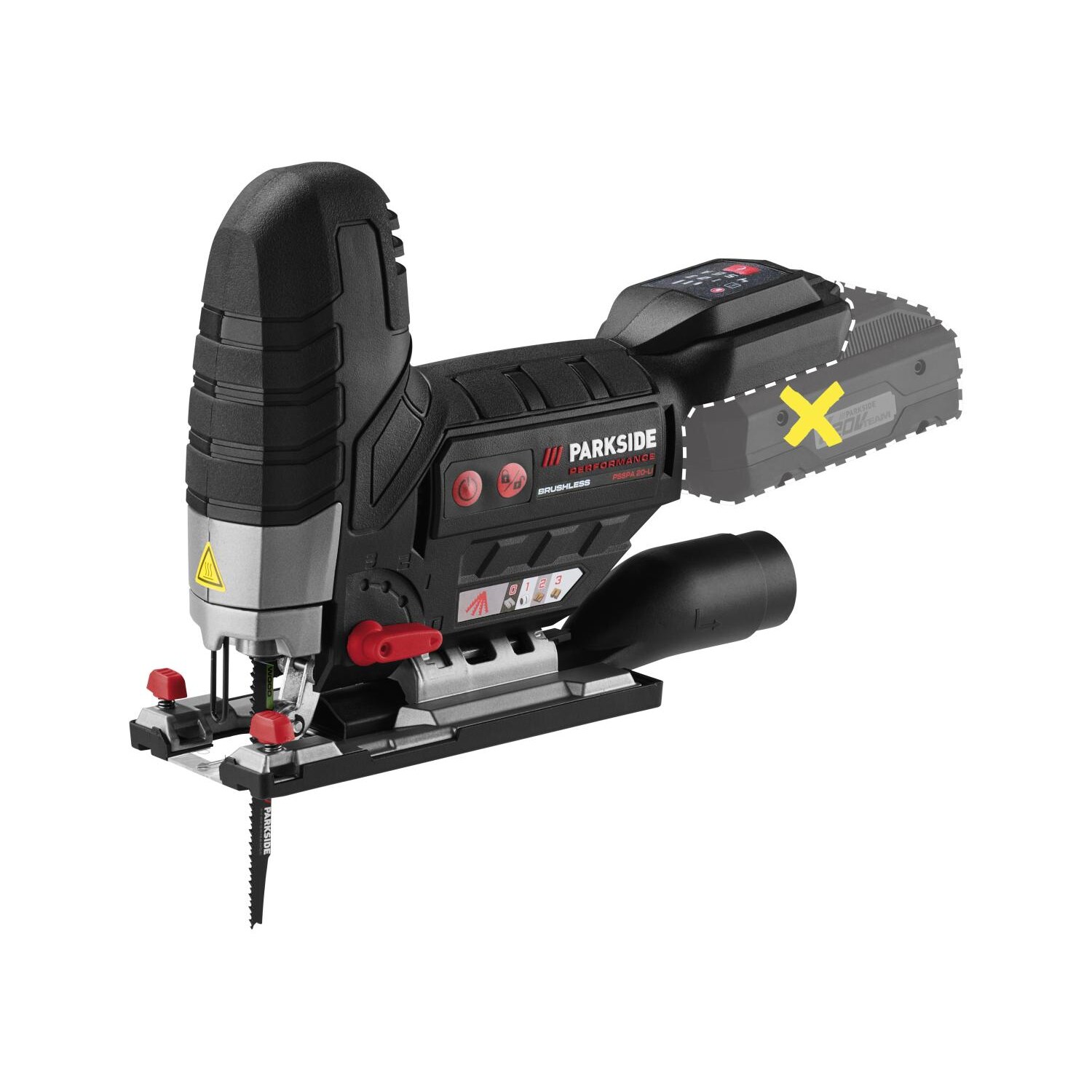 PARKSIDE PERFORMANCE® Akkus dekopírfűrész 20V PSSPA 20-Li F4 – akku nélkül