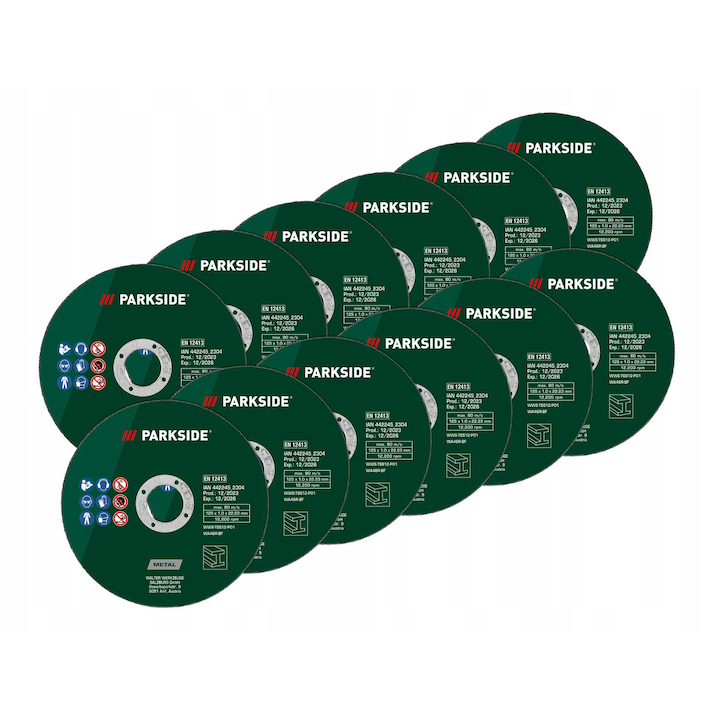 PARKSIDE 125-ös flex, sarokcsiszoló 12db-os vágókorong készlet fémhez