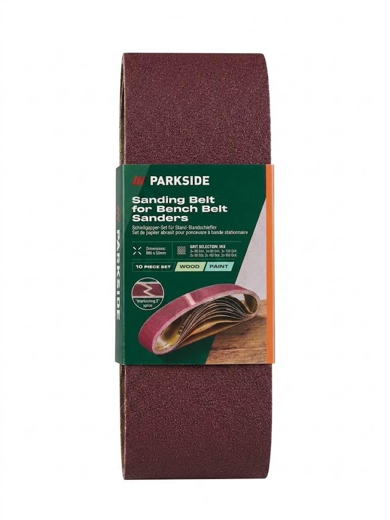 Parkside 10 részes csiszolószalag készlet – 686 x 50 mm (K60 / K80 / K120 / K180 / K240)