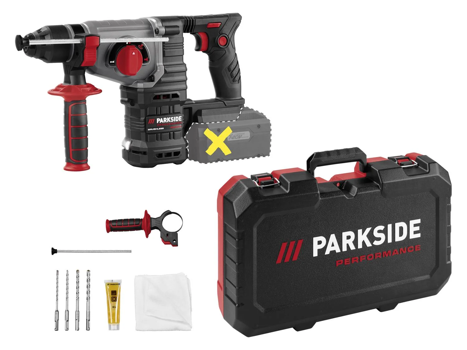 PARKSIDE PERFORMANCE® Vezeték nélküli kalapács PPAKH 20-Li A1 – akkumulátor nélkül - Image 2