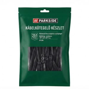 Parkside kábelkötegelő készlet - 251 darabos fekete kivitel