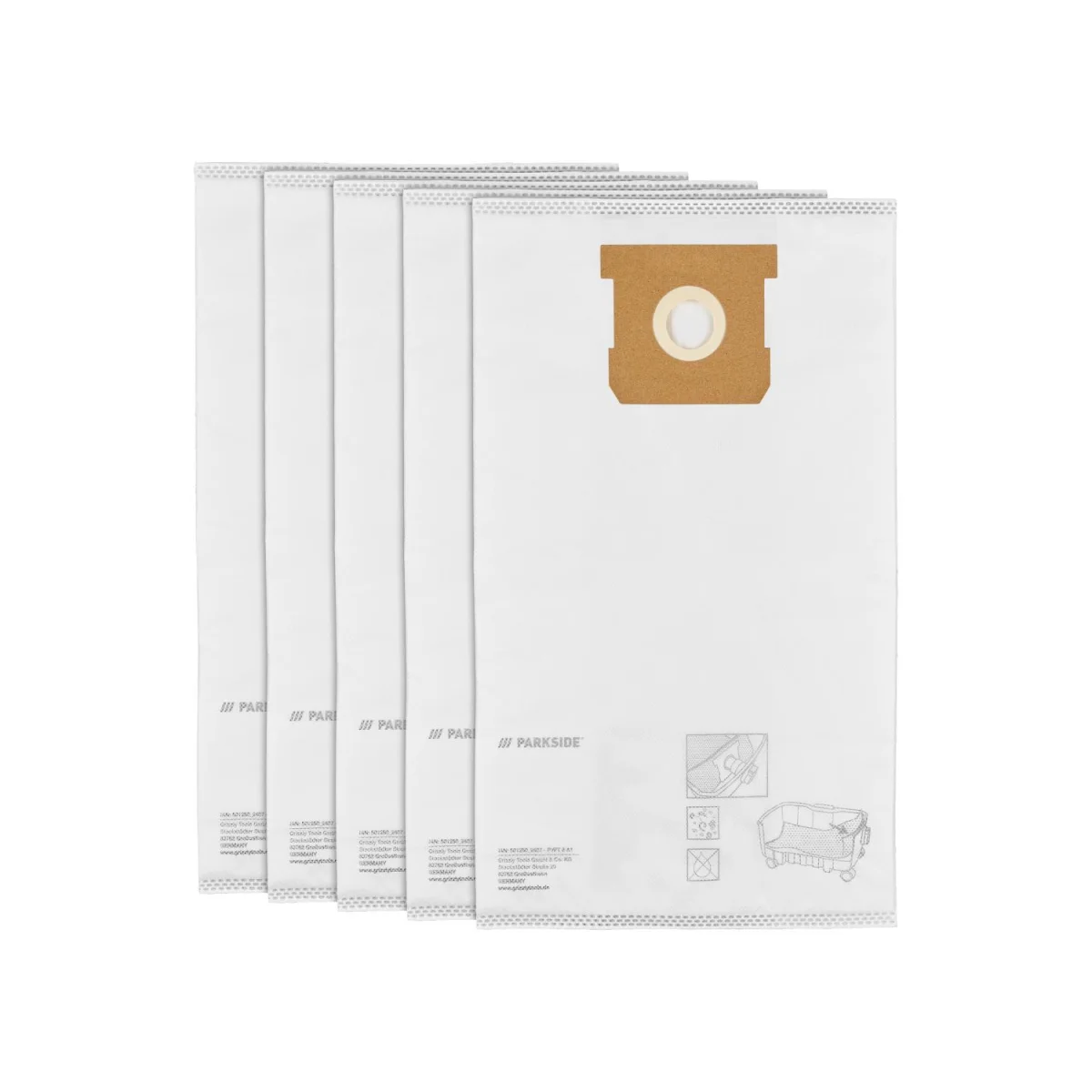 Porzsákok PFVT 8 A1 (Gyapjú 5 db - PAWD 20-Li A1 porszívóhoz) – PVFT8A1 – – PARKSIDE